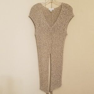 Bryn Walker uneven hem knitted cream sweater vest, long/short  Size M